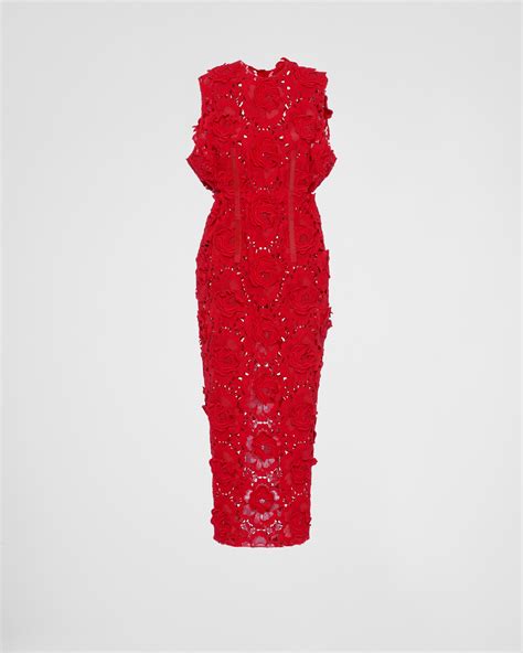 Red Guipure Lace Dress 